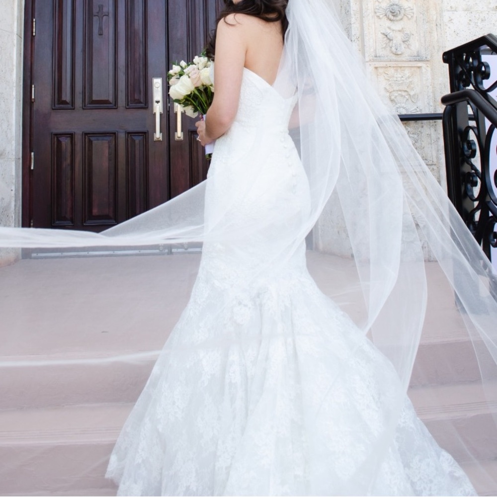 Maggie Sottero Wedding Dress Ivory Mermaid Size 0 Lace Sweetheart Neckline